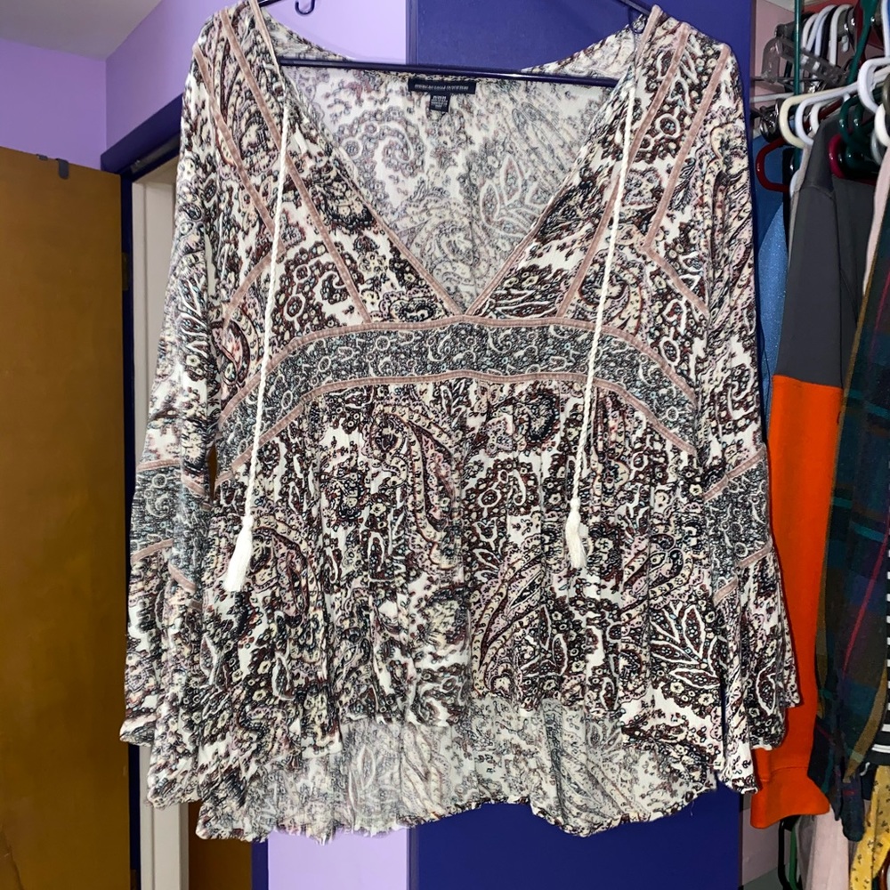 Floral Top with tassels